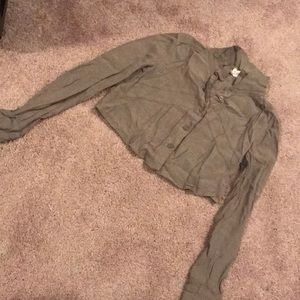 Cropped button up shirt